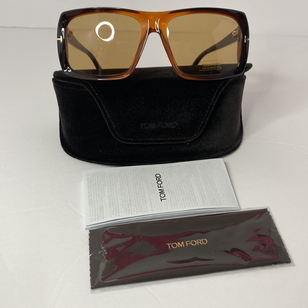 New - Tom Ford - Rizzo Sunglasses - Square Acetate Ft0730 Havana - Tom Ford Ey